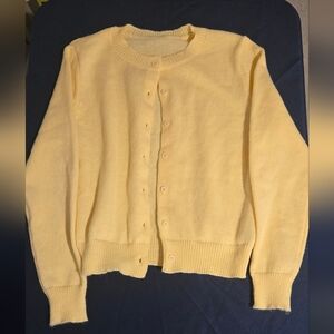 Pale Yellow Button-Up Cardigan